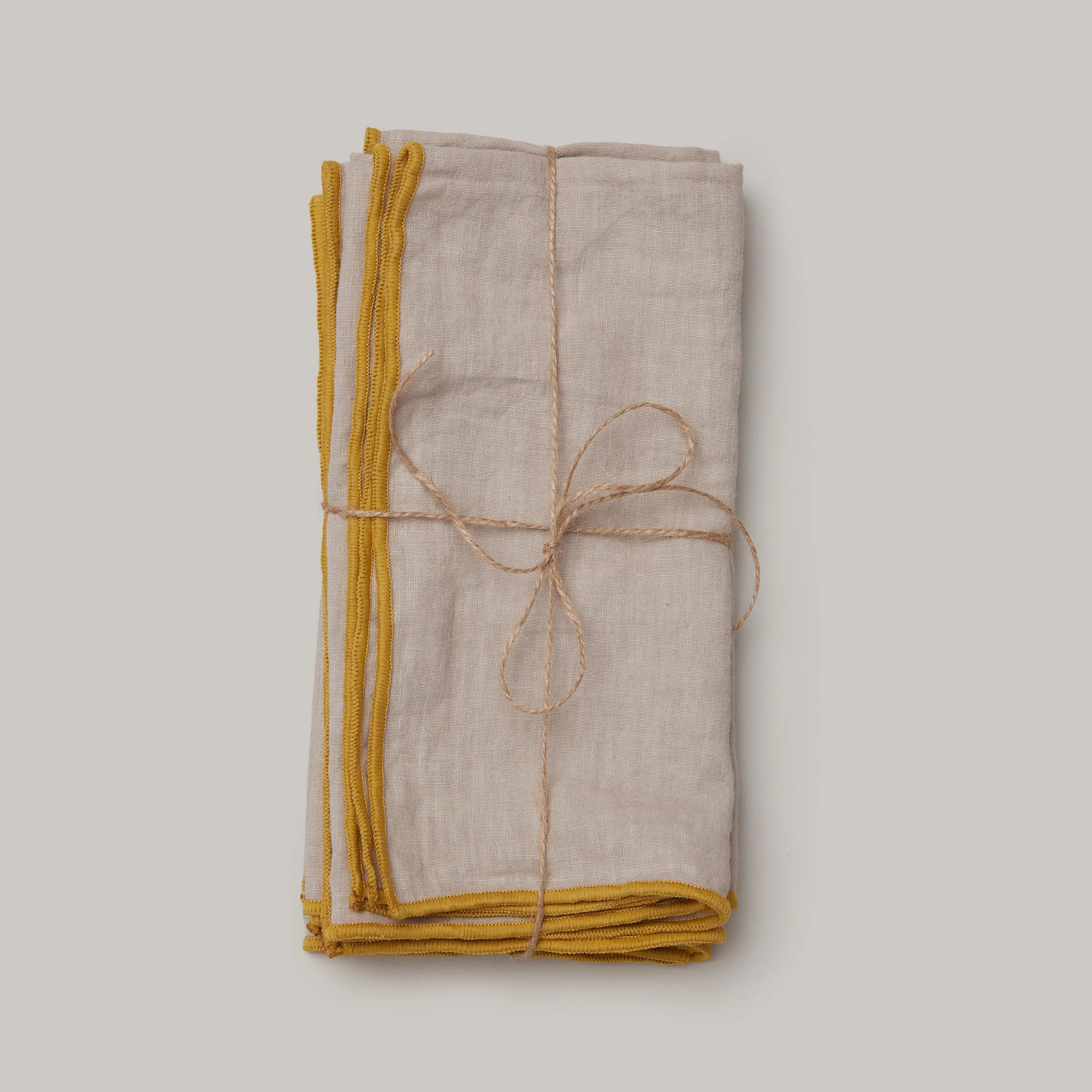 Stonewashed Linen Napkins Pink & Tan