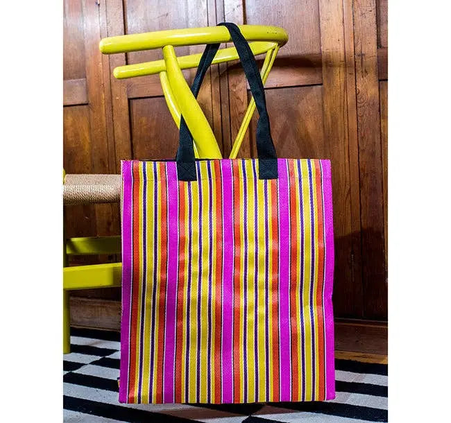 Woven Market Shopper in Neyron Rose, Sage & Primrose Yellow British Colour Standard North America