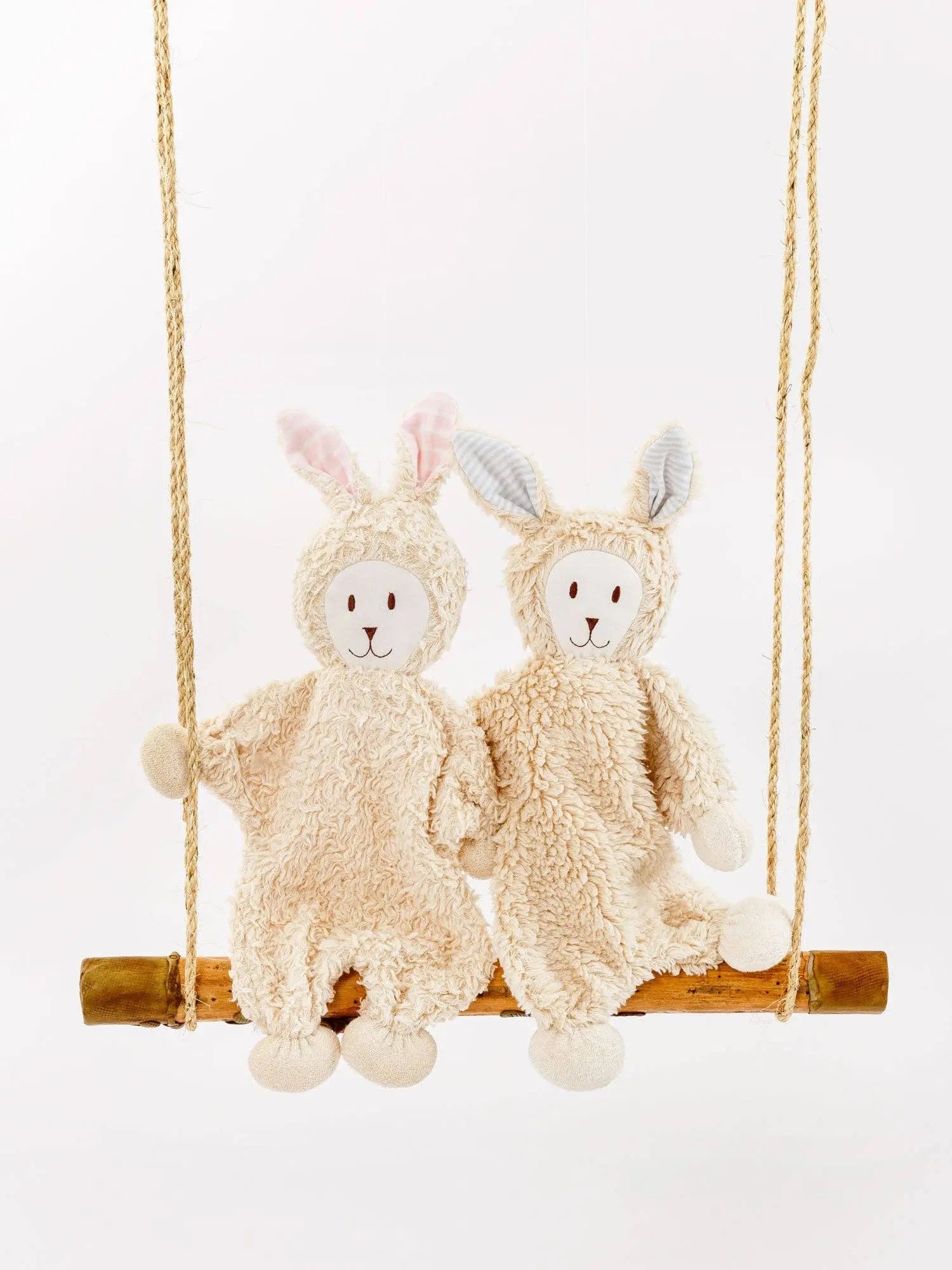 Snuggle Bunny Lovey w/ Pink Stripe Ears Under the Nile