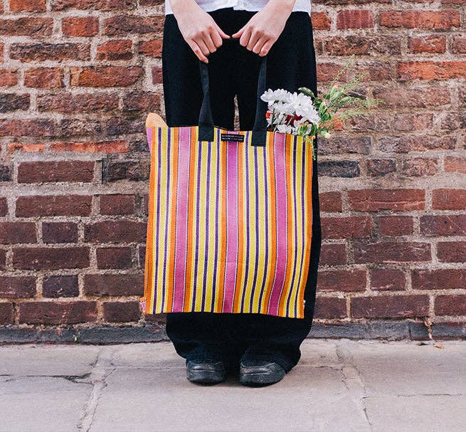 Woven Market Shopper in Neyron Rose, Sage & Primrose Yellow British Colour Standard North America
