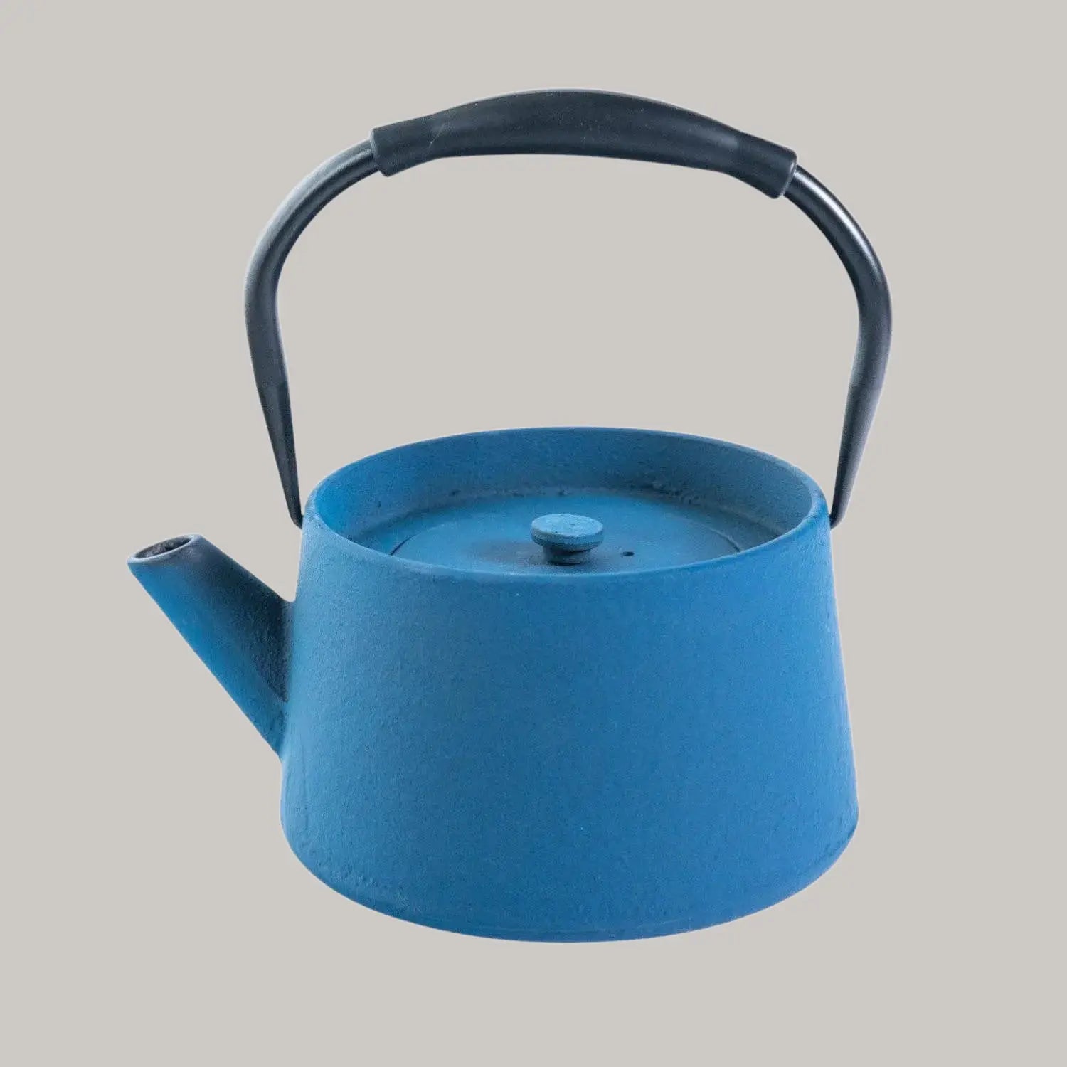 Modern Straight Edge Design Blue 33oz Cast Iron Tea Pot (1/8) Urban Tokyo
