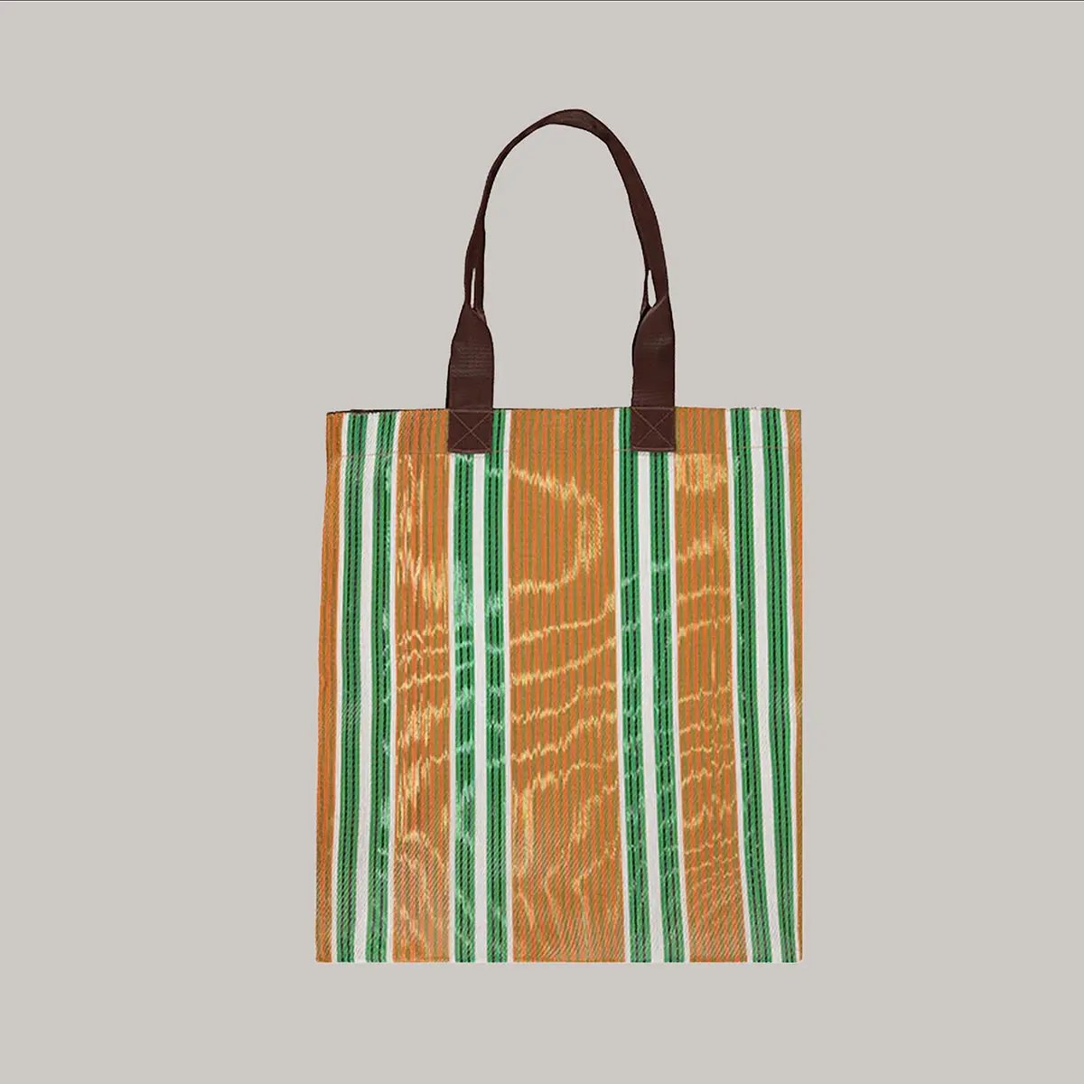 Woven Market Bag in Spanish Orange & Grass Green British Colour Standard North America