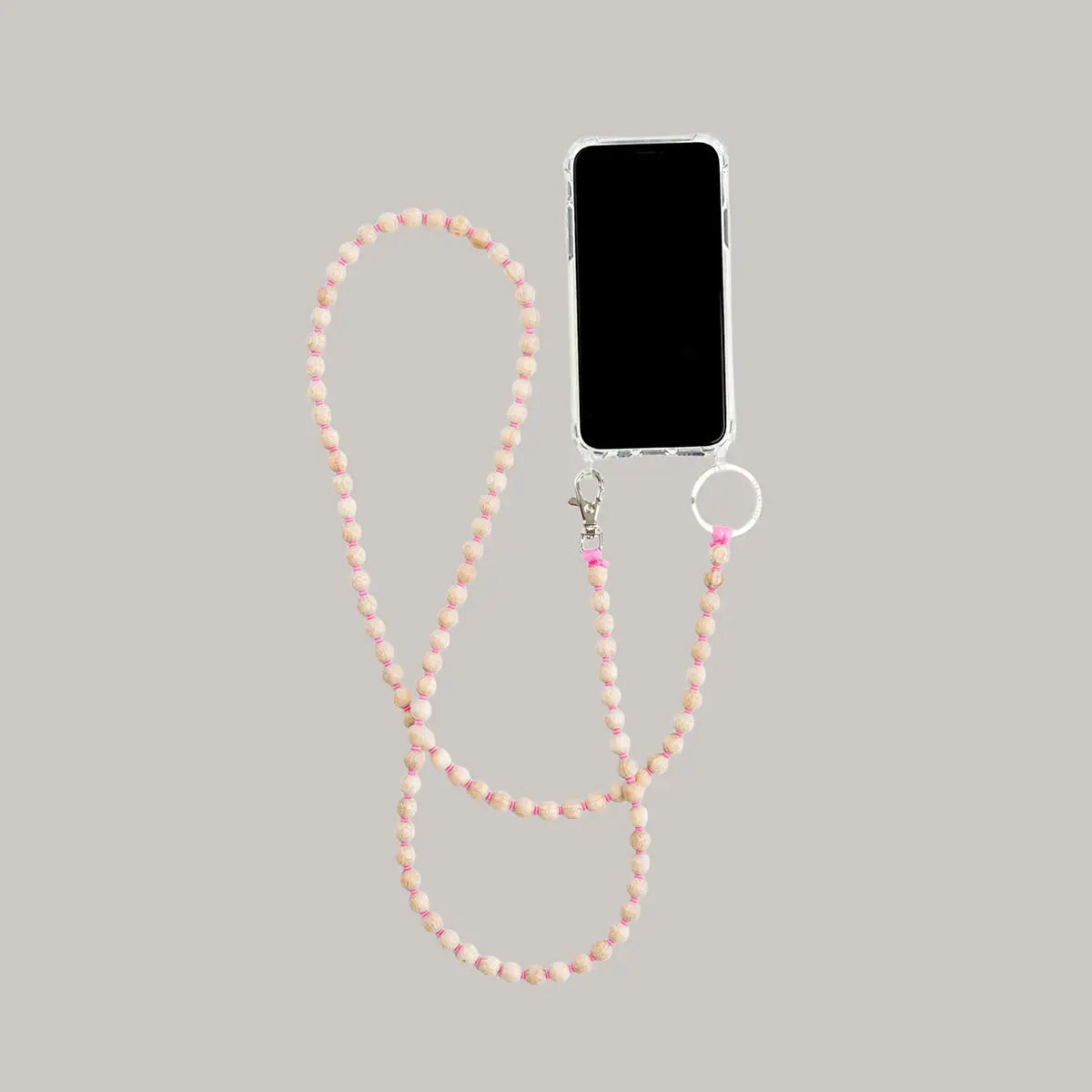 Round Wooden Bead Phone Holder