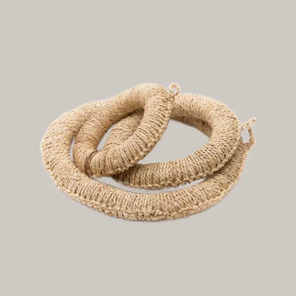 Japanese Straw Trivet Pink & Tan