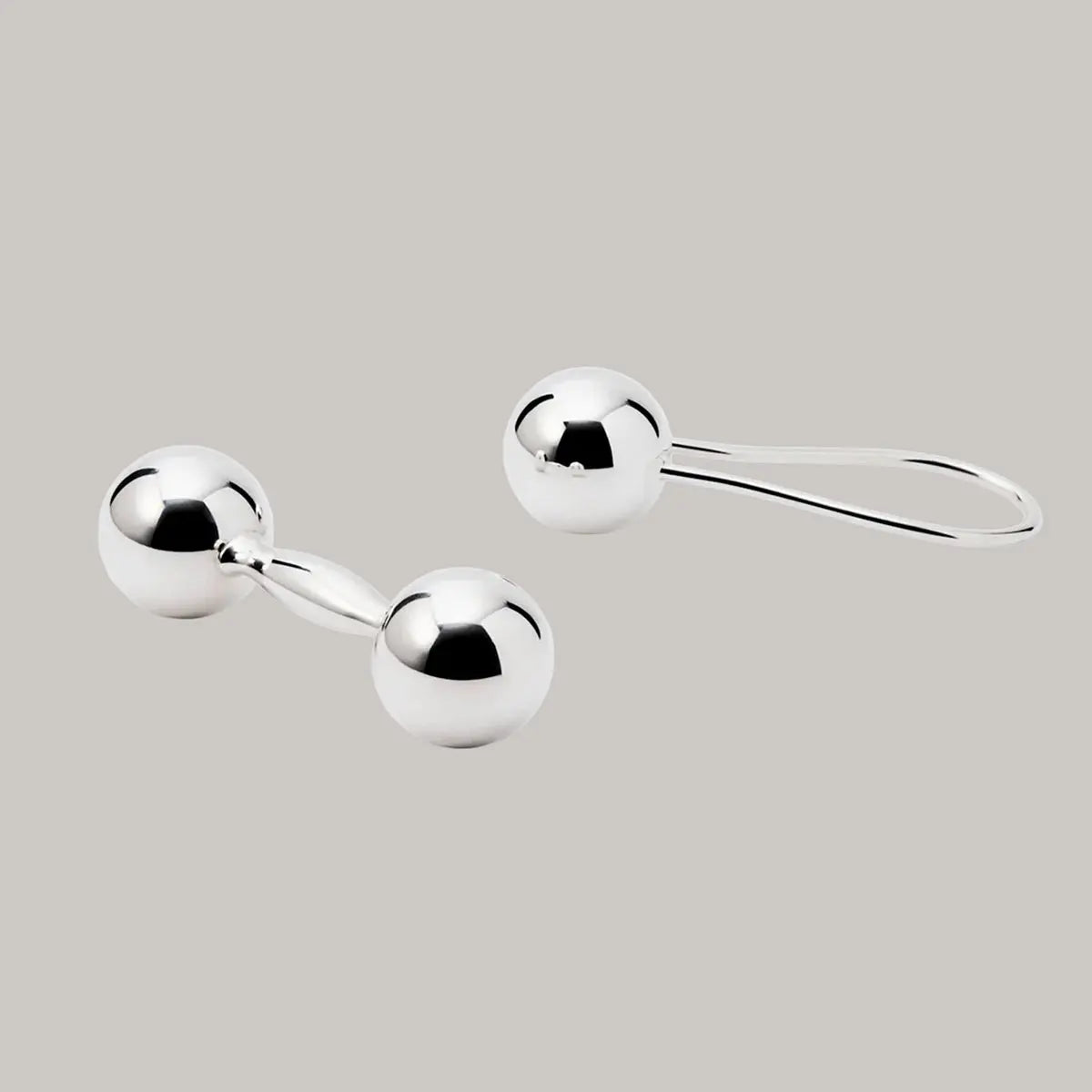 Silver Elongated Harmony Ball Rattle Areaware