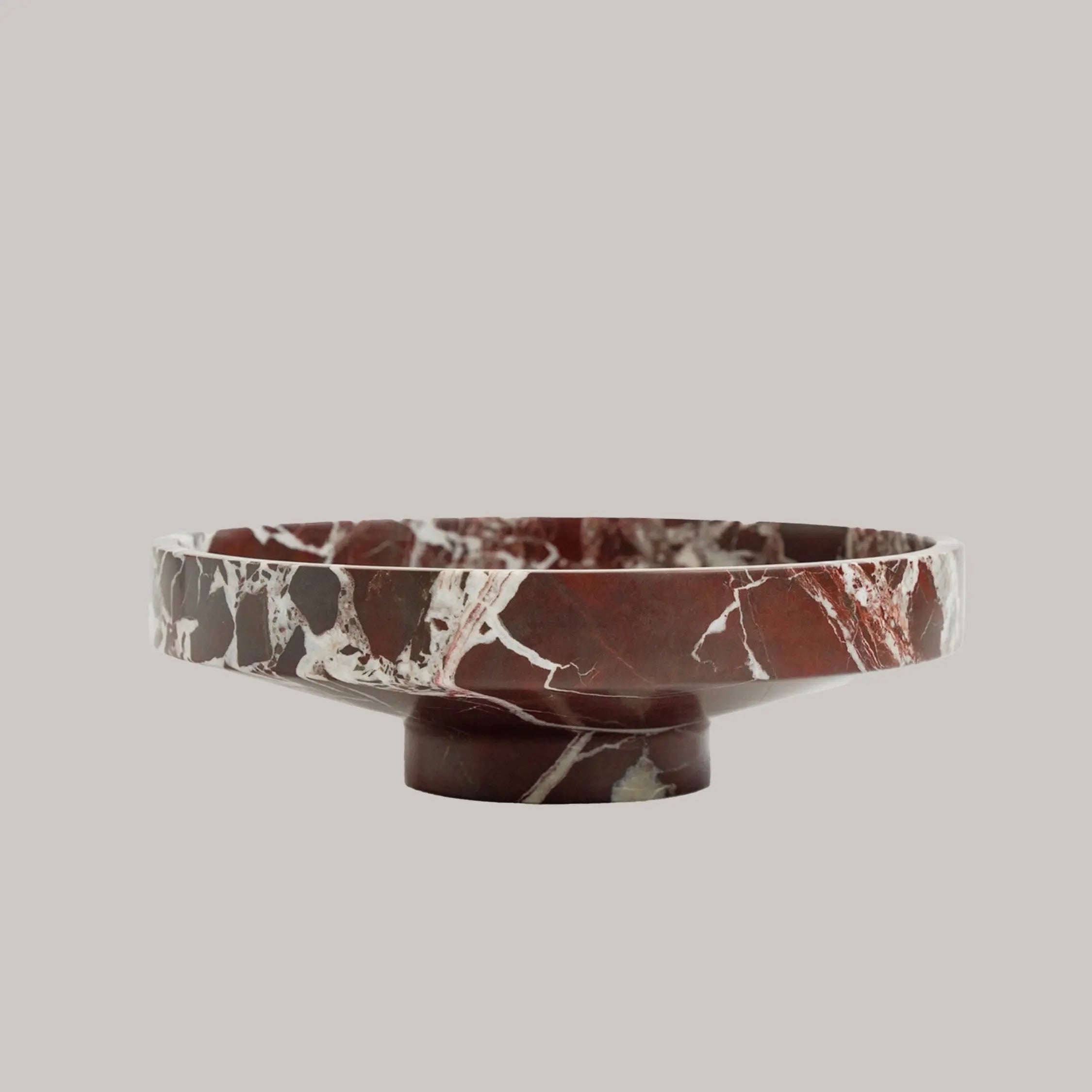 Rosso Levanto Marble Narrow Bowl Pink & Tan