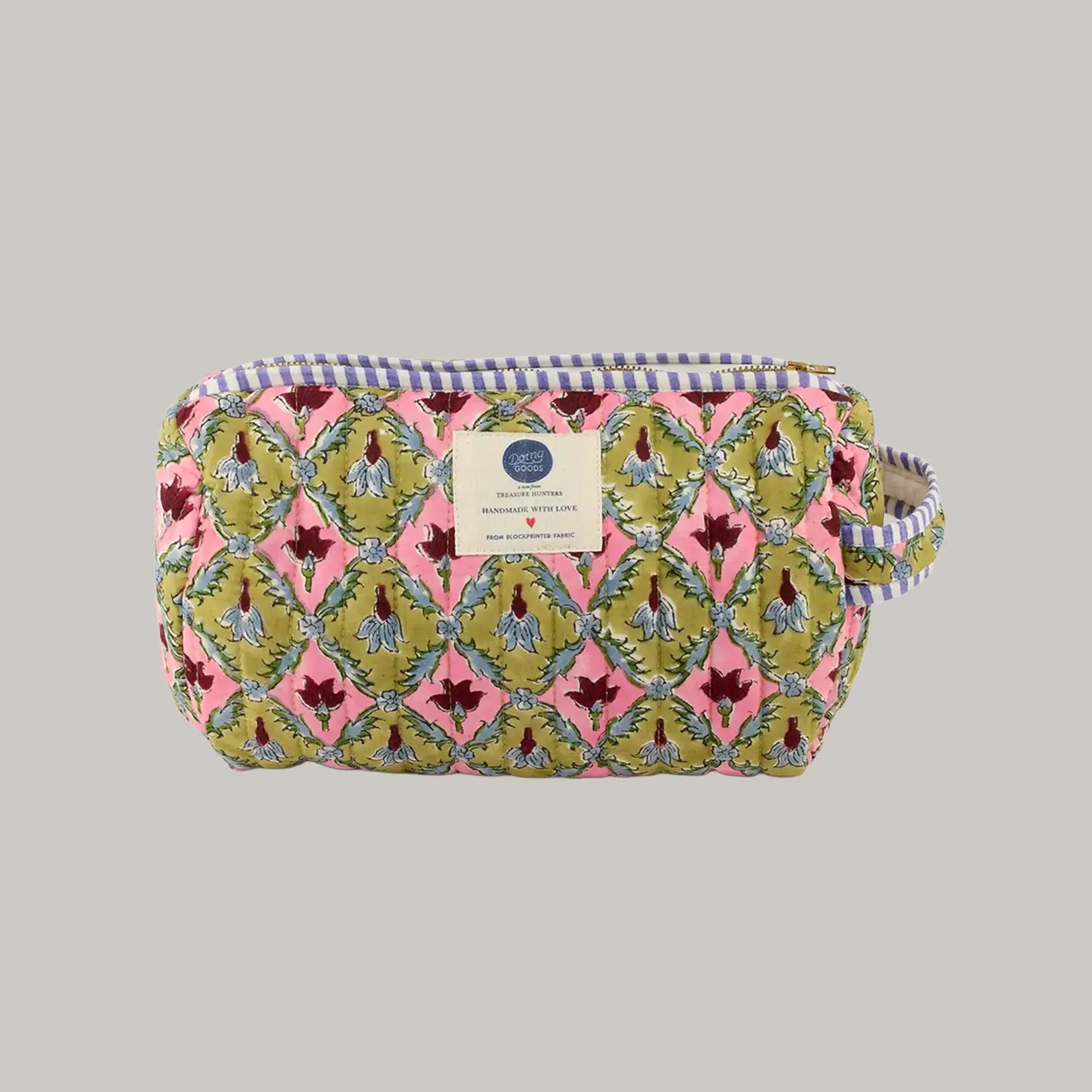 Molly Make-Up Bag - Pink & Tan