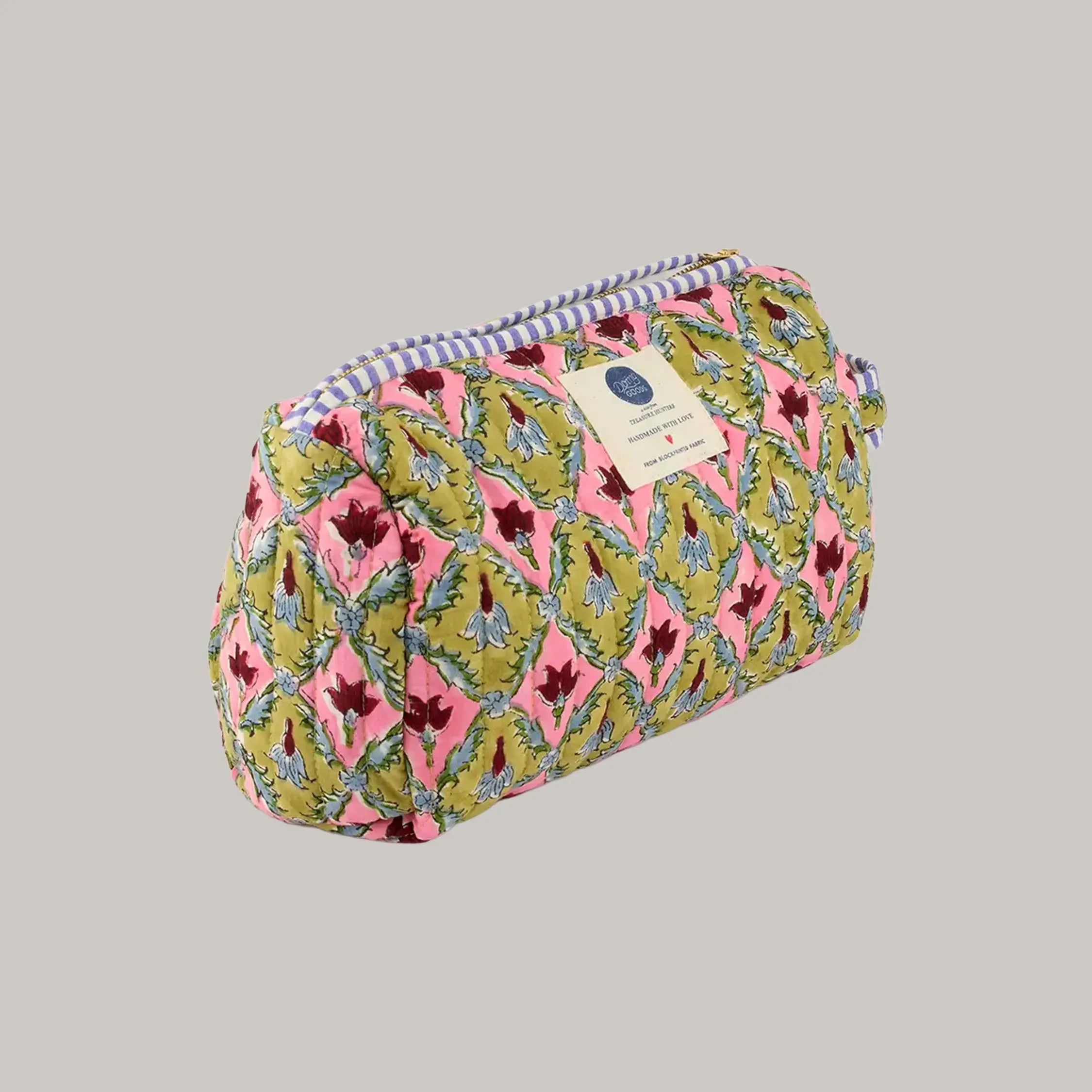 Molly Make-Up Bag - Pink & Tan