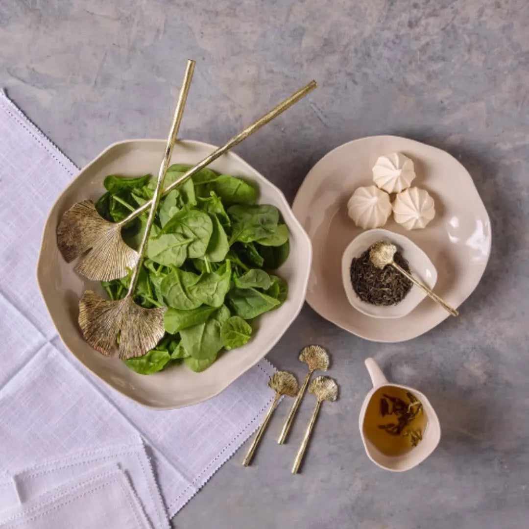 Gingko Gold Salad Servers BeHome