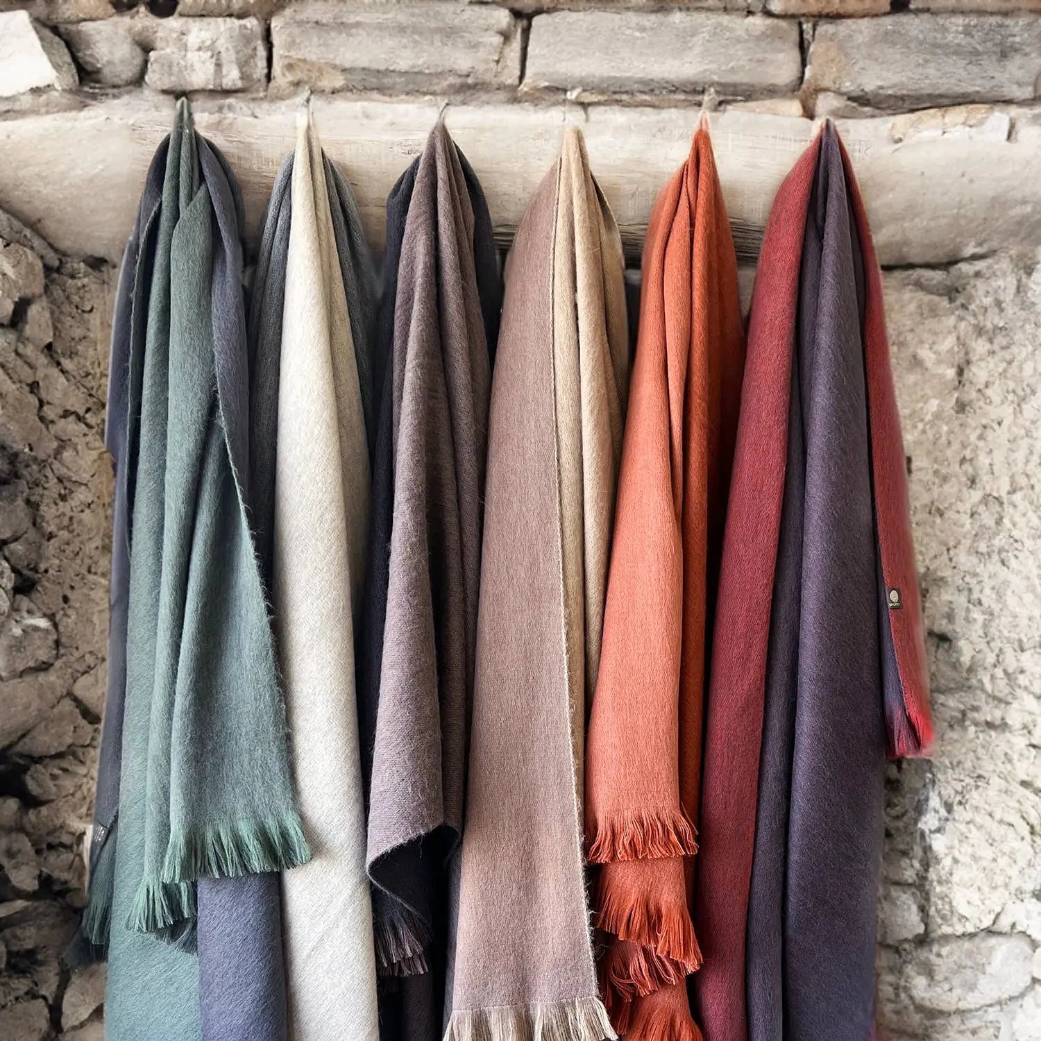 Rusted Coral Alpaca Double Sided Throw Shupaca Alpaca