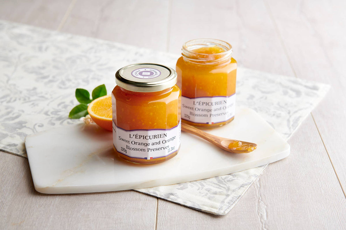 L'Epicurien Sweet Orange Jam with Orange Blossoms - Pink & Tan