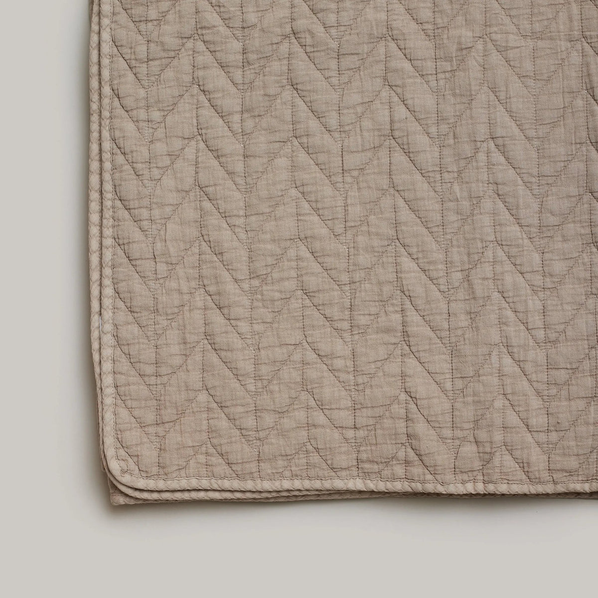 Organic Cotton Coverlet Pink & Tan