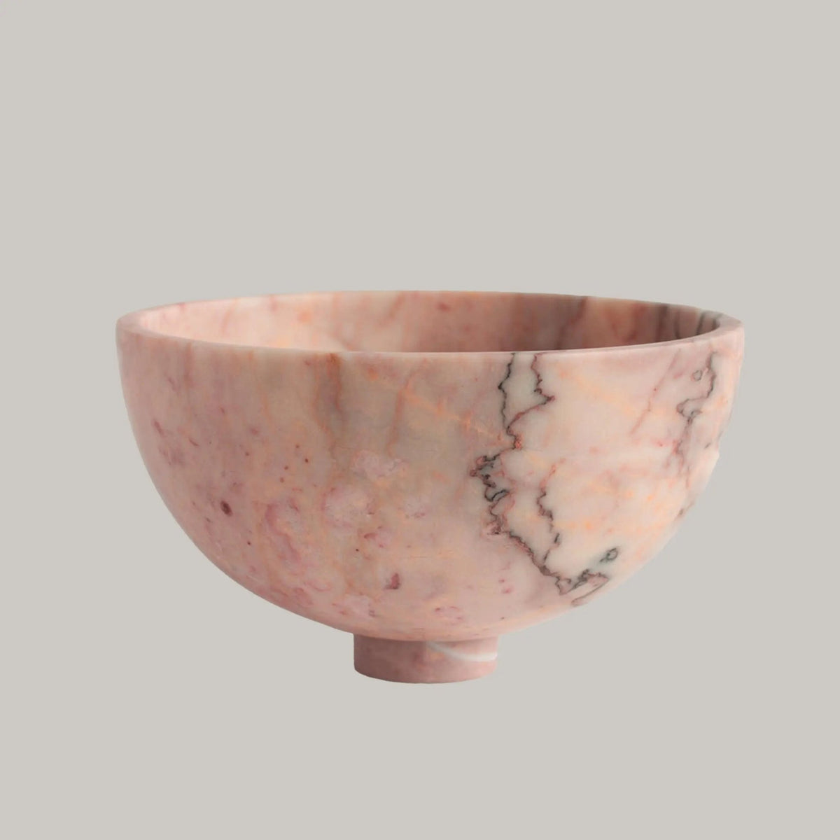 Pink Marble Fruit Bowl Pink & Tan
