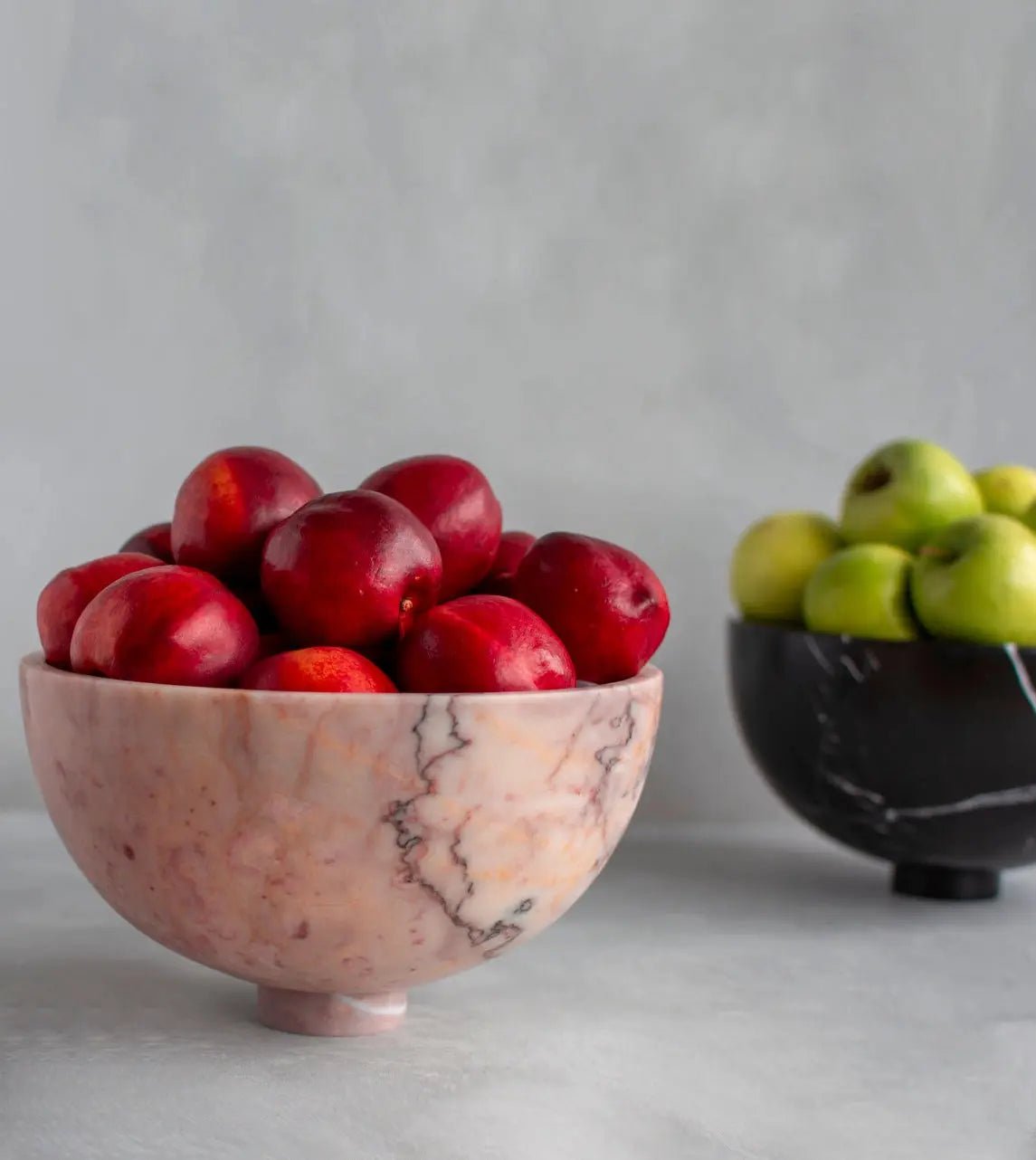 Pink Marble Fruit Bowl Pink & Tan