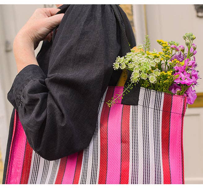 Woven Market Shopper in Neyron, Guardsman, Pearl British Colour Standard North America