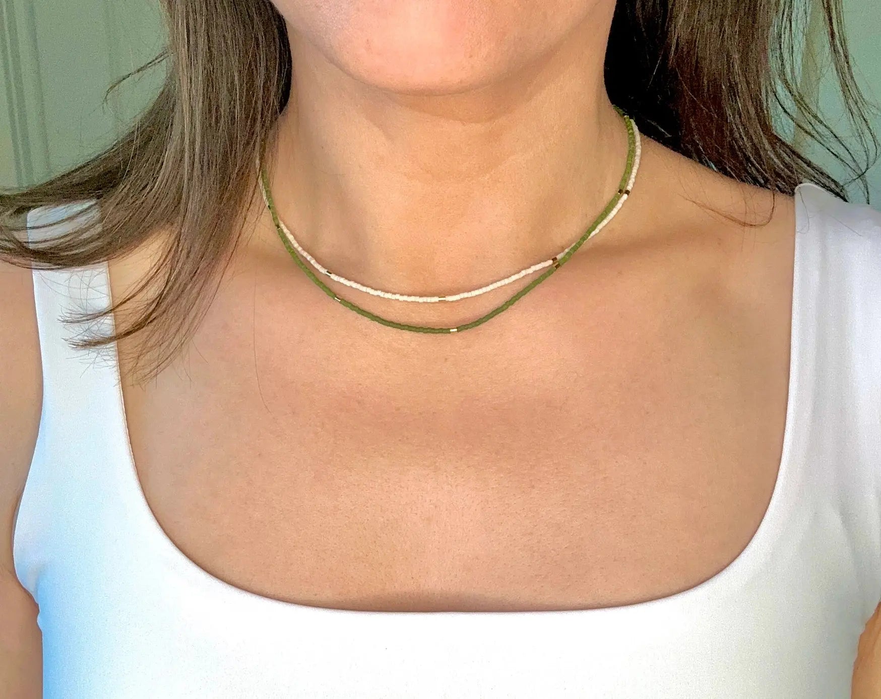 Matte Gold Bar Choker Ocean Breakup