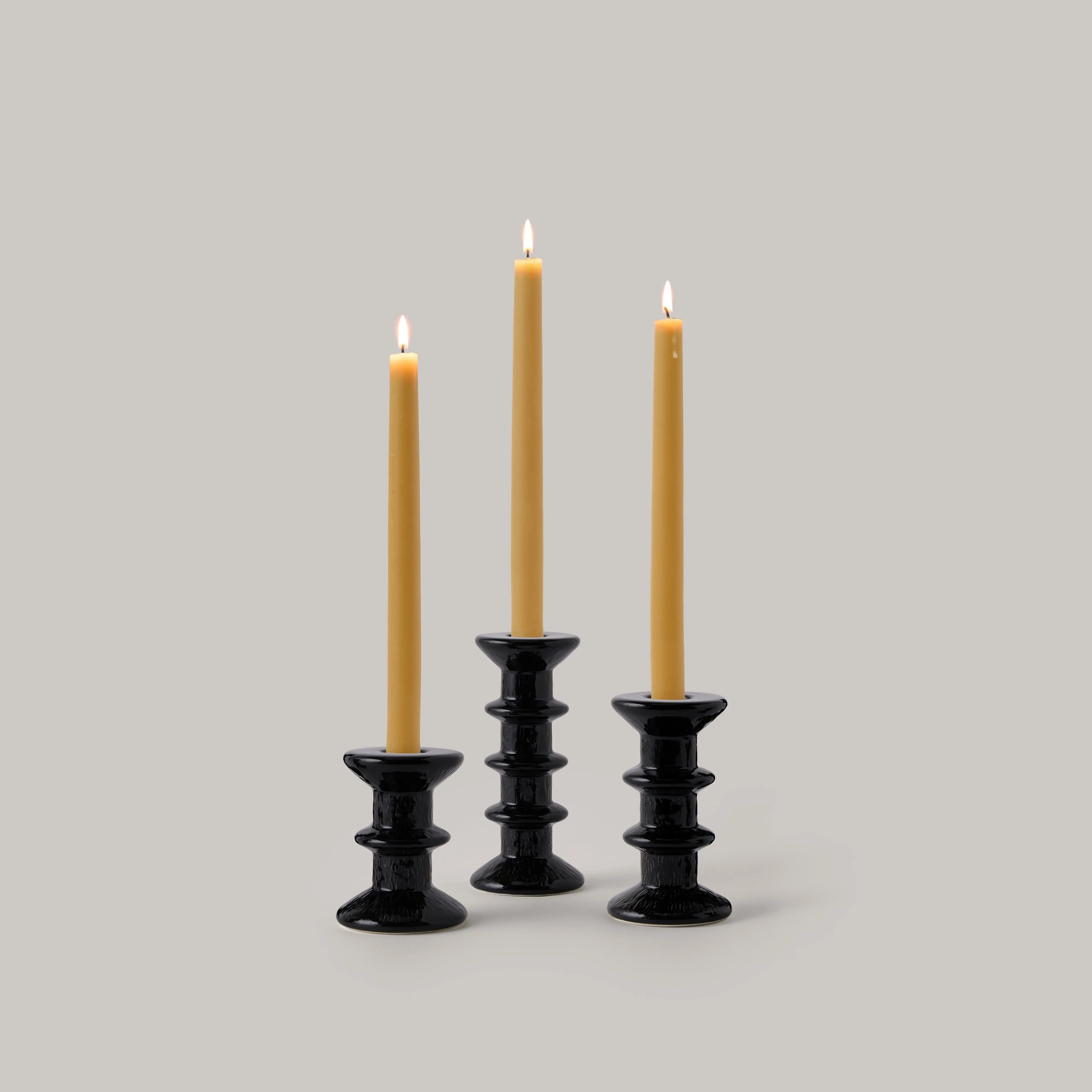 Moss Green Diomira Ceramic Candle Holder Pink & Tan