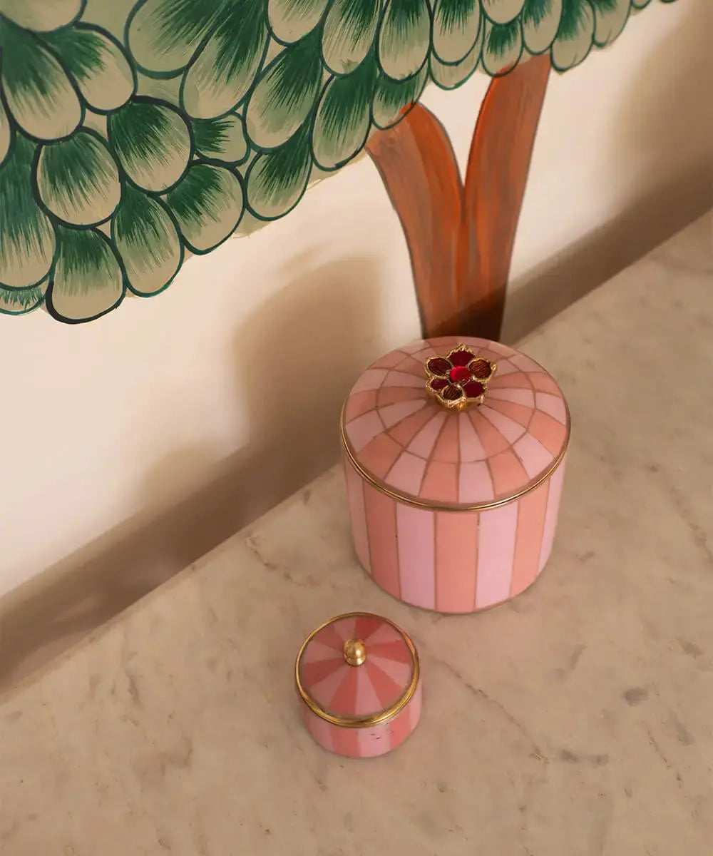 Circus Box - Pink & Tan