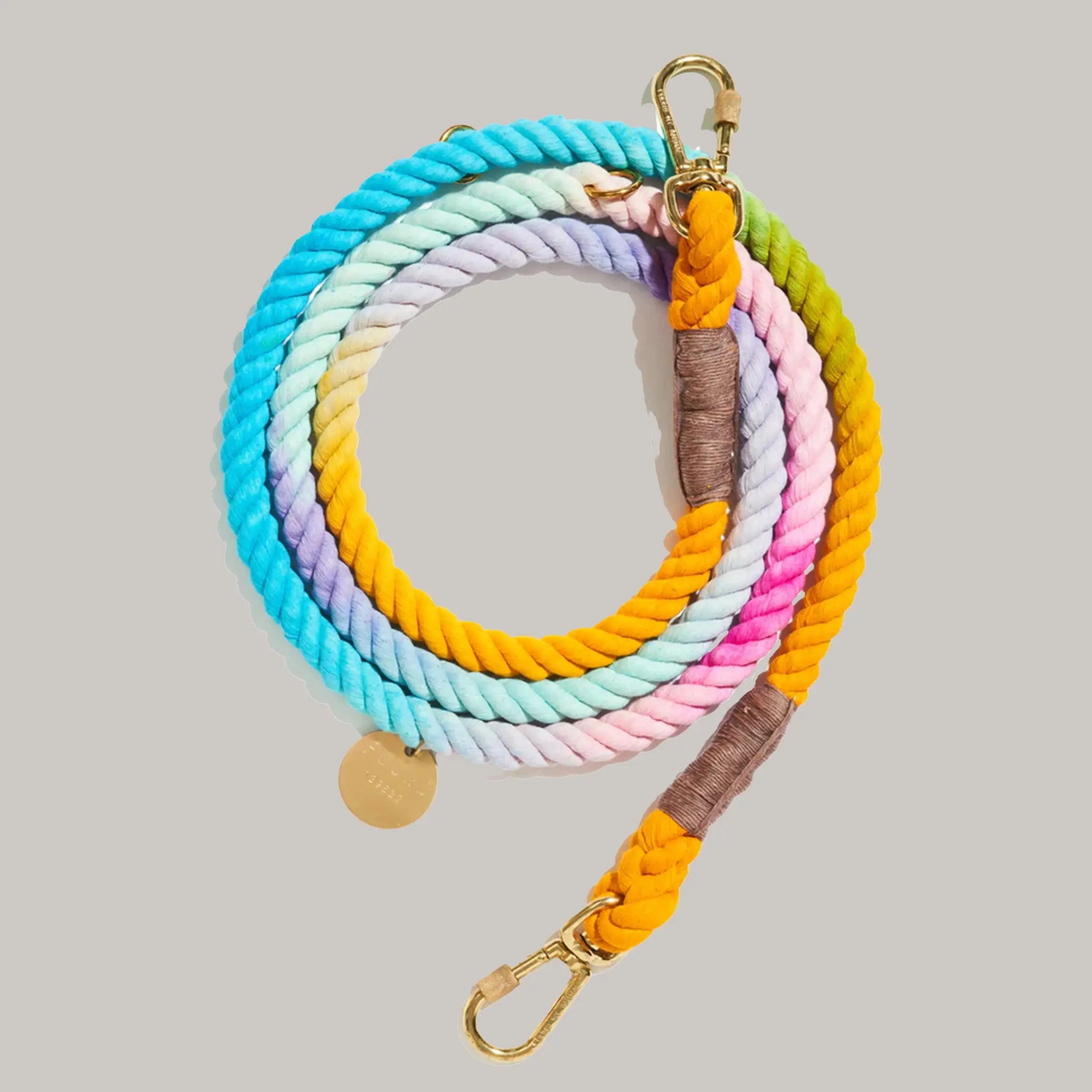Found My Animal Rope Dog Leash Pink & Tan