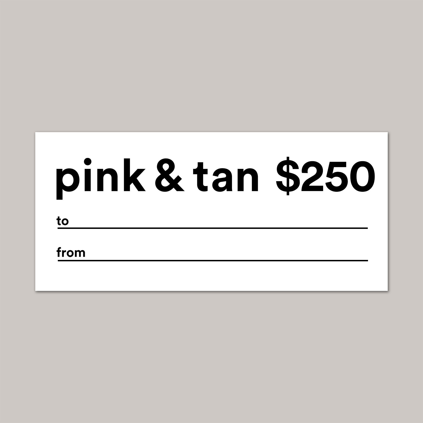 Pink & Tan Gift Card