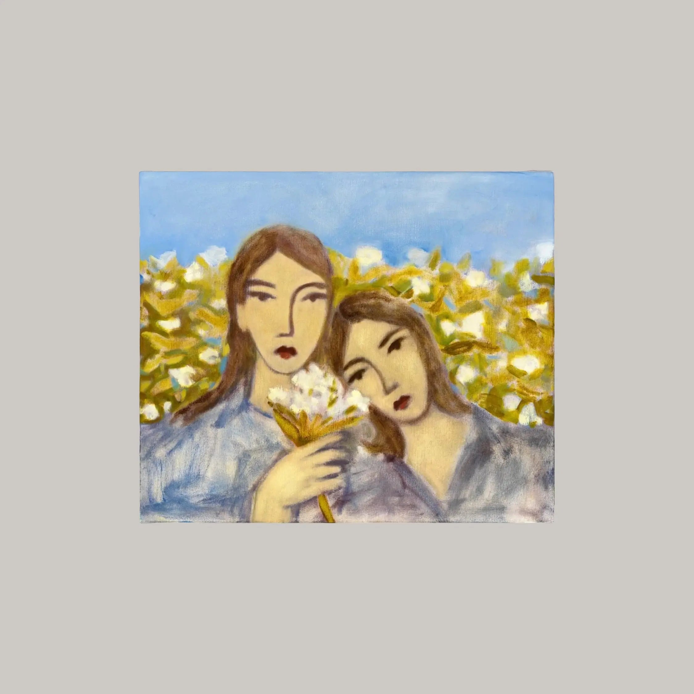Two Girls with White Flowers Meghan Borah