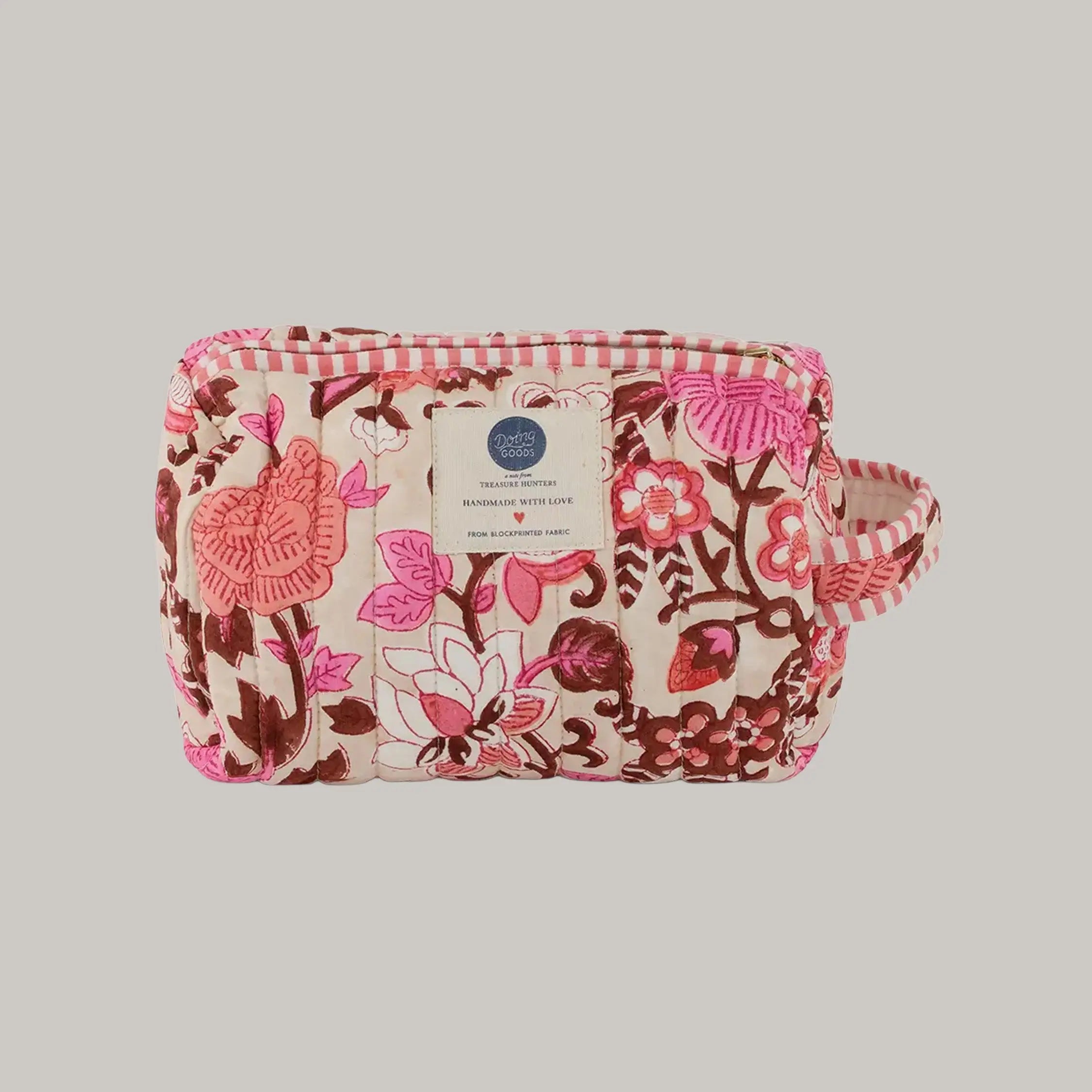 Molly Make-Up Bag - Pink & Tan