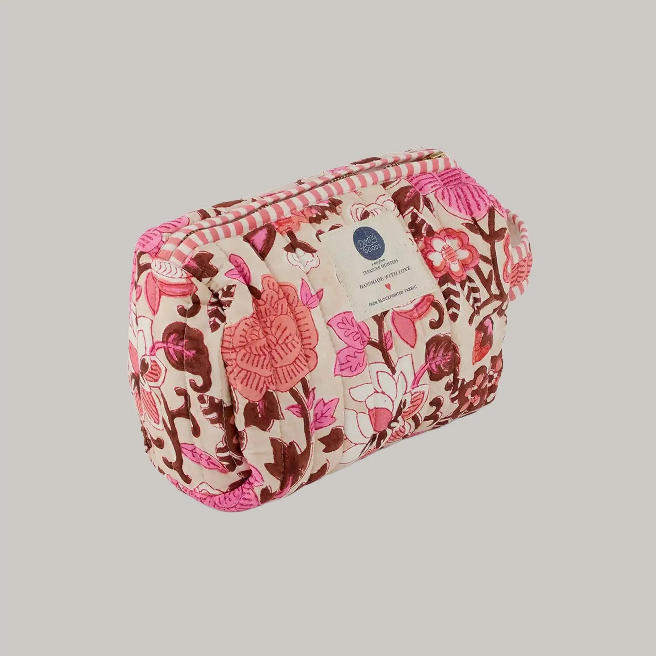 Molly Make-Up Bag - Pink & Tan