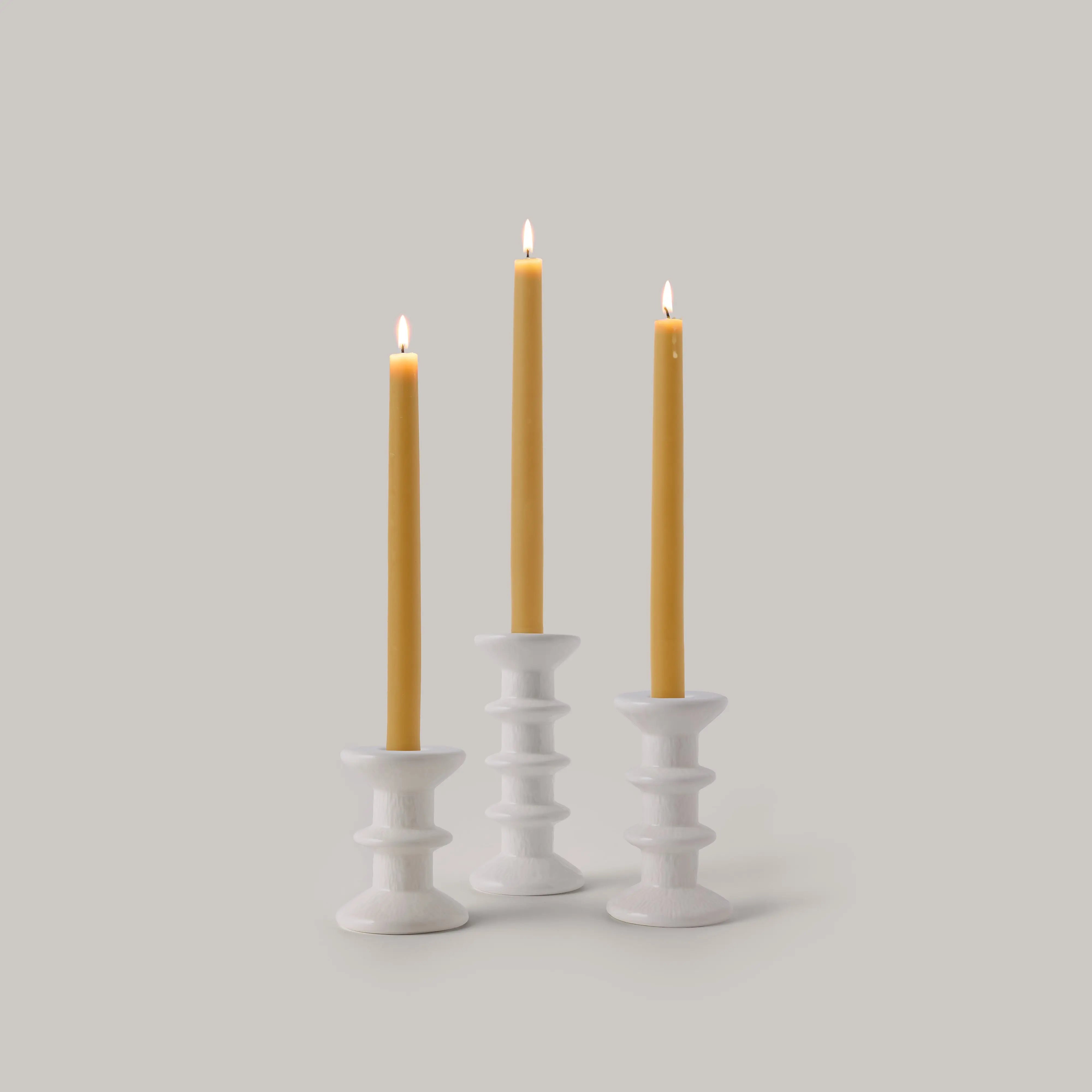 Moss Green Diomira Ceramic Candle Holder Pink & Tan