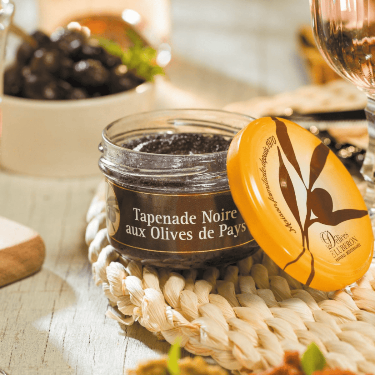 Delices du Luberon Black Olive Spread - Pink & Tan