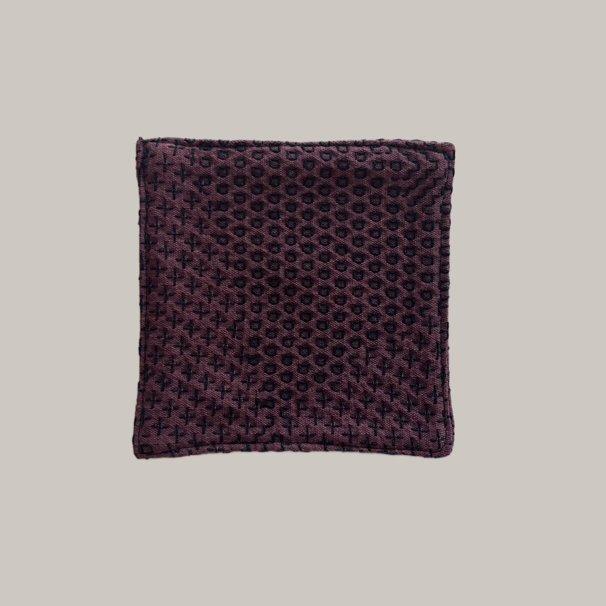 Pattern Stitch Fabric Coasters - Pink & Tan