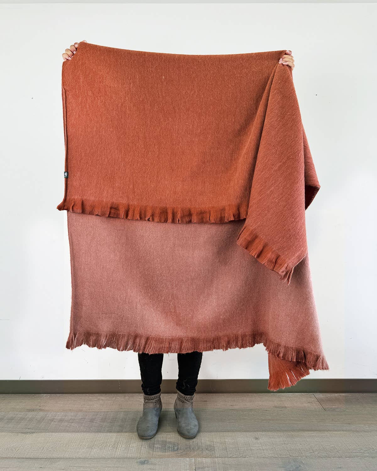Rusted Coral Alpaca Double Sided Throw Shupaca Alpaca