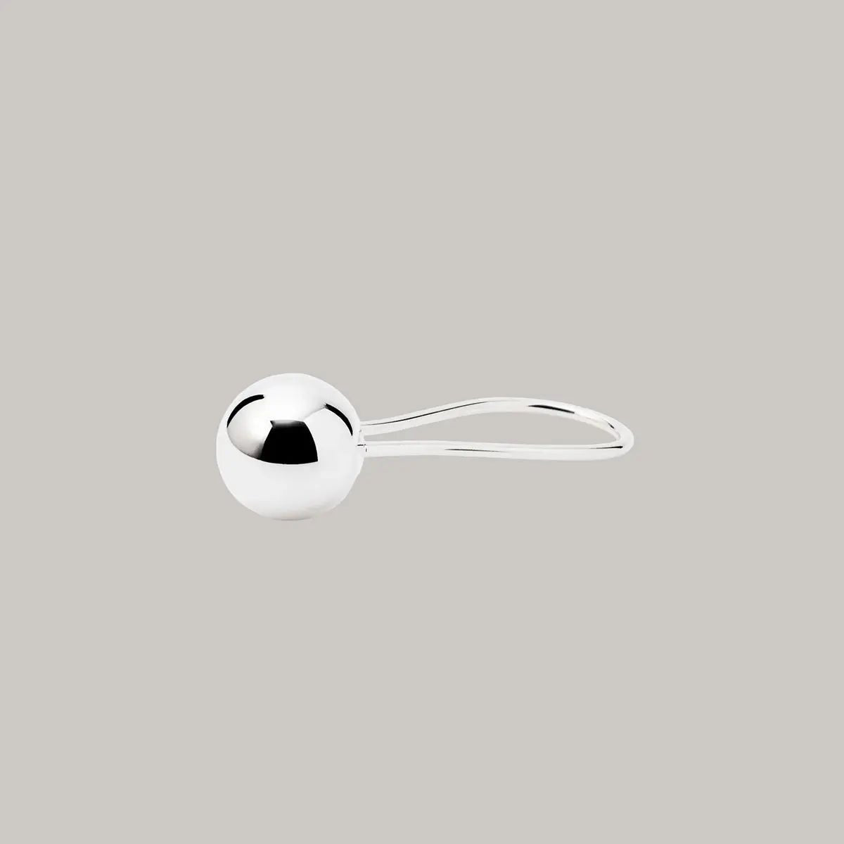 Silver Elongated Harmony Ball Rattle Areaware