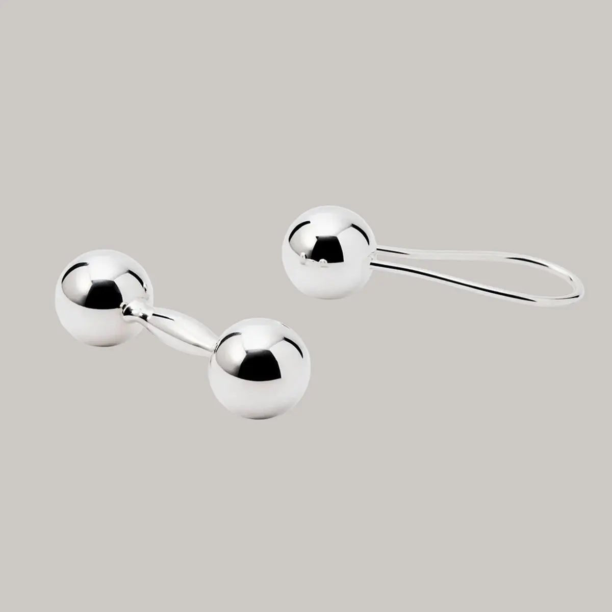 Silver Elongated Harmony Ball Rattle Areaware