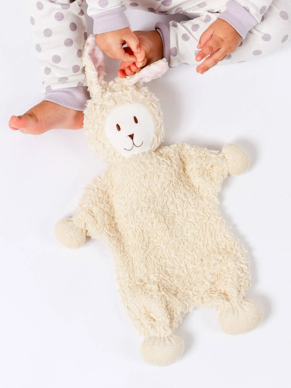 Snuggle Bunny Lovey w/ Pink Stripe Ears Under the Nile