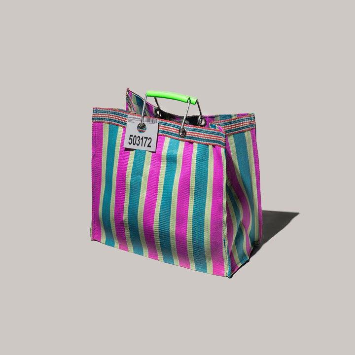 Recycled Plastic Bag Green/Pink