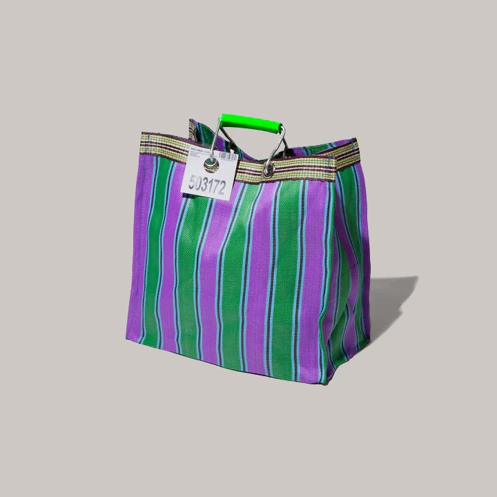 Recycled Plastic Bag  Green/Purple