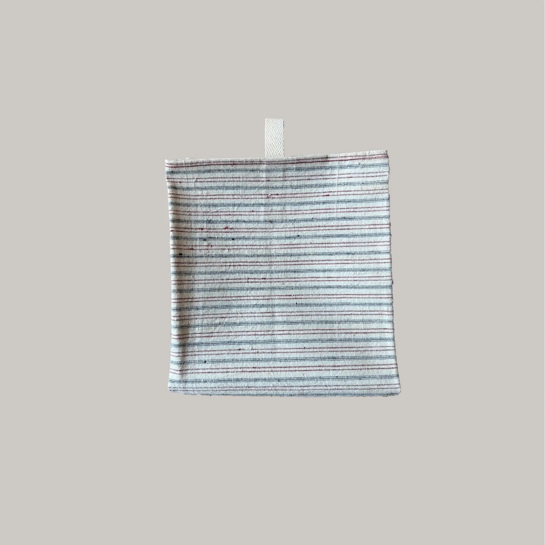 Vintage Hand-loomed Cotton Kitchen Towel Pink & Tan